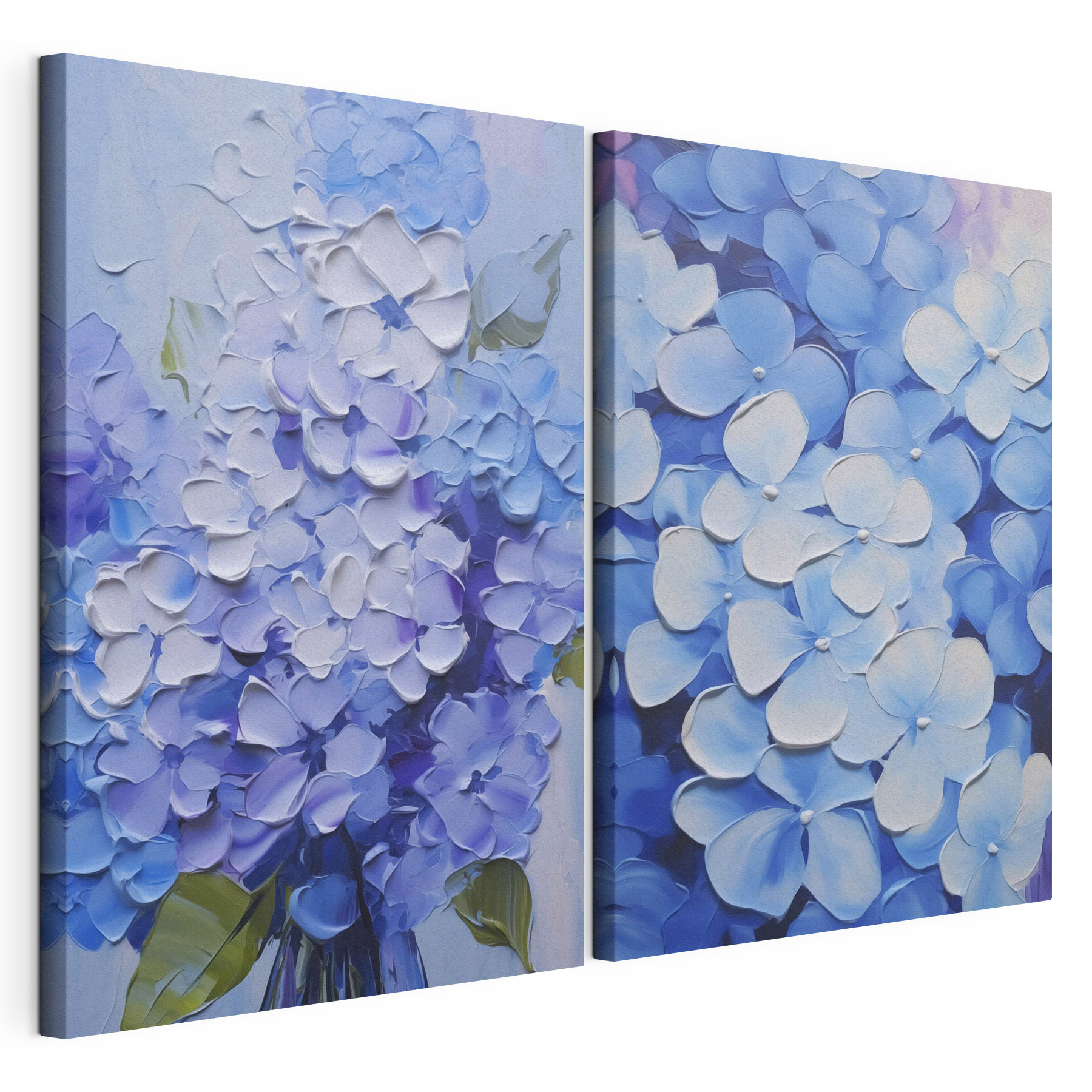 Painting of flowers on canvas