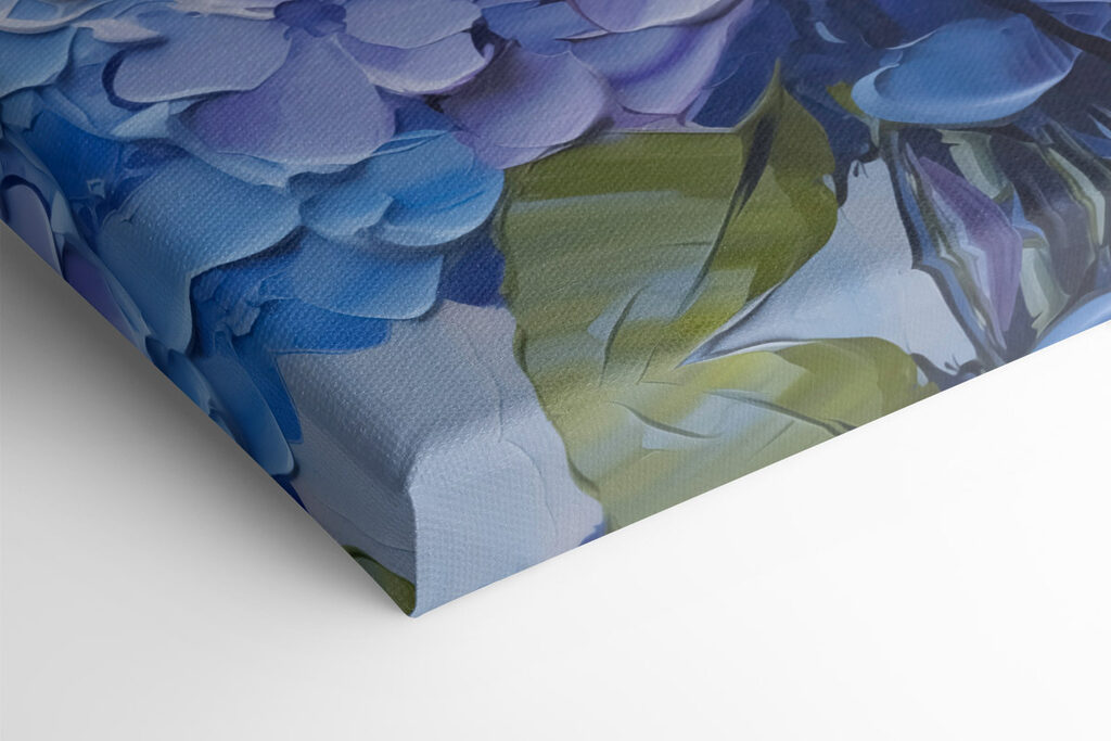 Painting of flowers on canvas