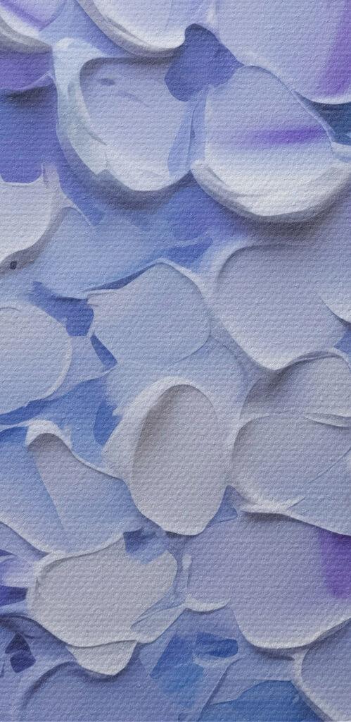 Painting of flowers on canvas