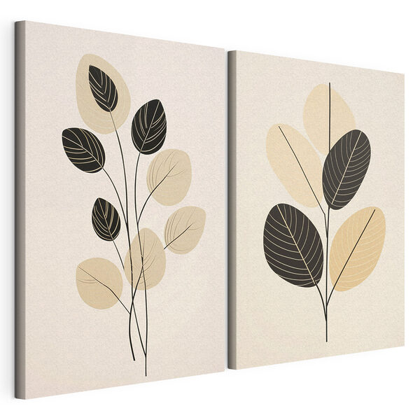 Elegáns botanikai művészet modern terekhez Moduláris vászonnyomat Elegáns botanikai művészet modern terekhez