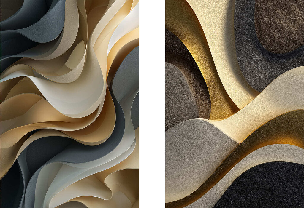 Fluid forms in harmonious colors