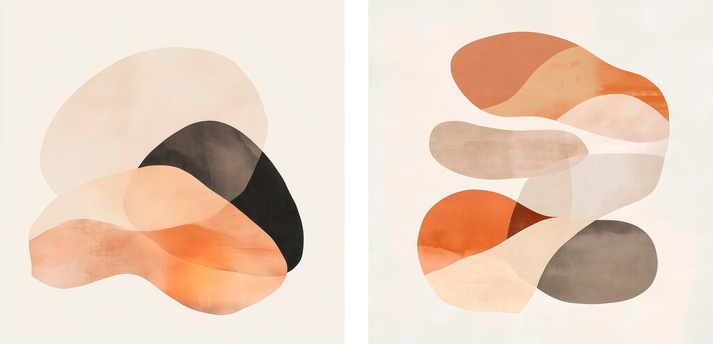 Soft shapes in warm hues Soft shapes in warm hues