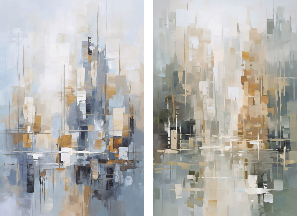 Painting of a city Painting of a city