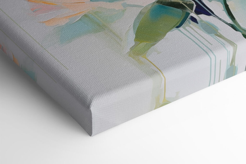 Painting of flowers on a white surface