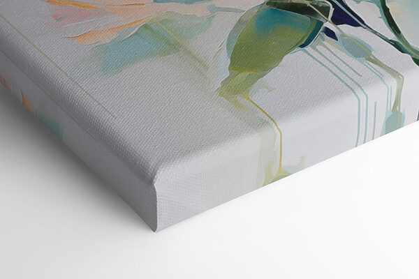 Painting of flowers on a white surface