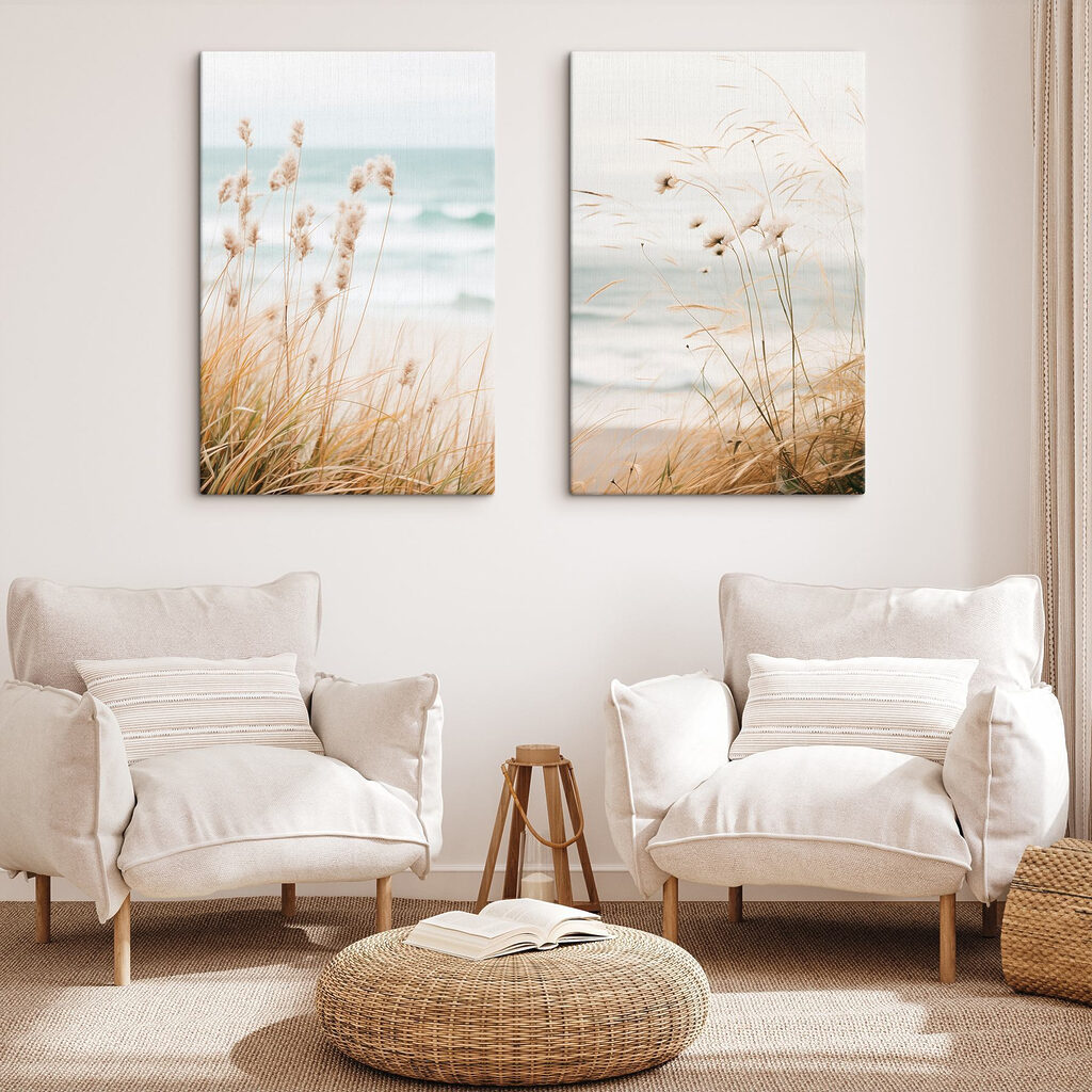 Gentle breeze over coastal grass