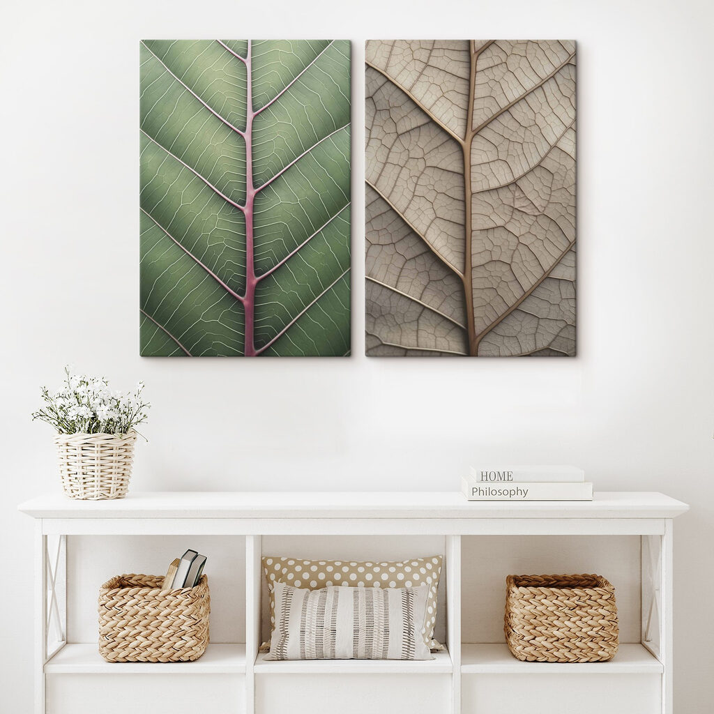 Vibrant leaves in contrasting colors