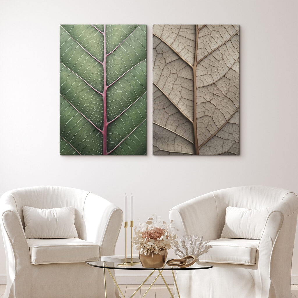 Vibrant leaves in contrasting colors