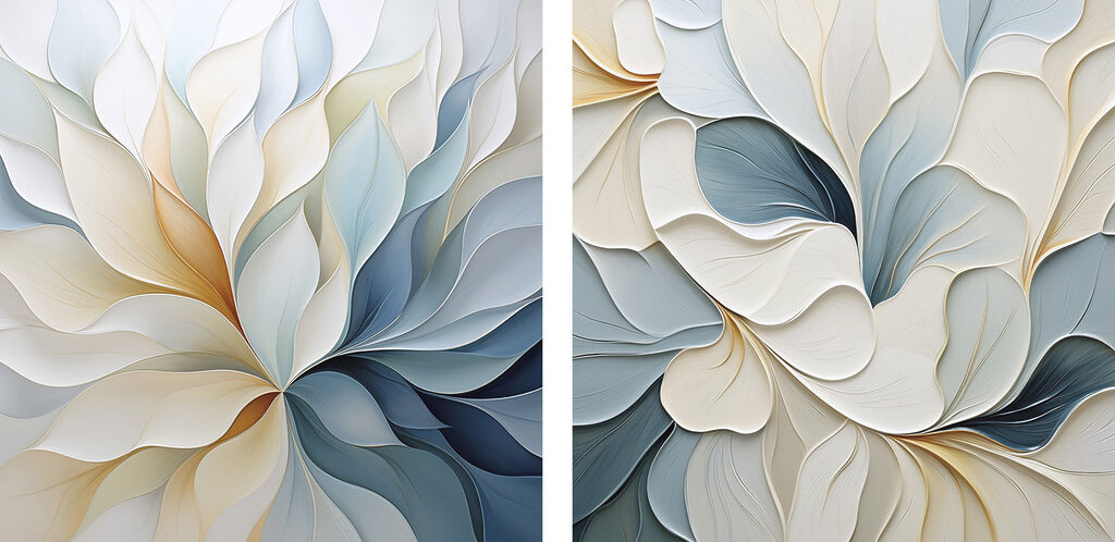 Flowing designs in soft colors Flowing designs in soft colors