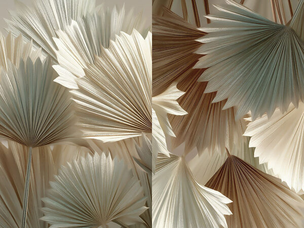 Collage of fan shaped leaves Collage of fan shaped leaves