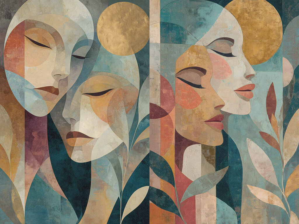 Collage of a woman's face