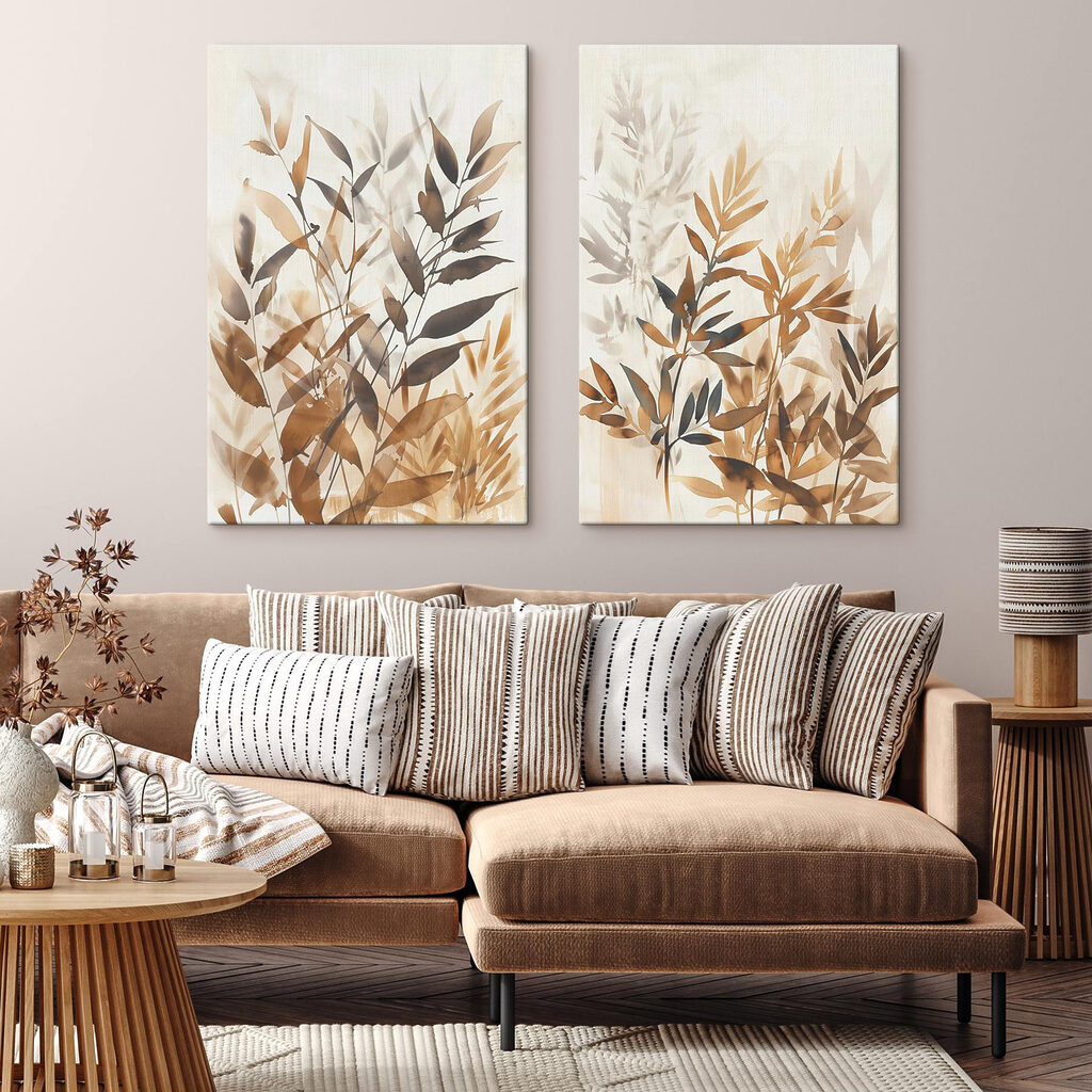 Soft botanical elegance in muted tones