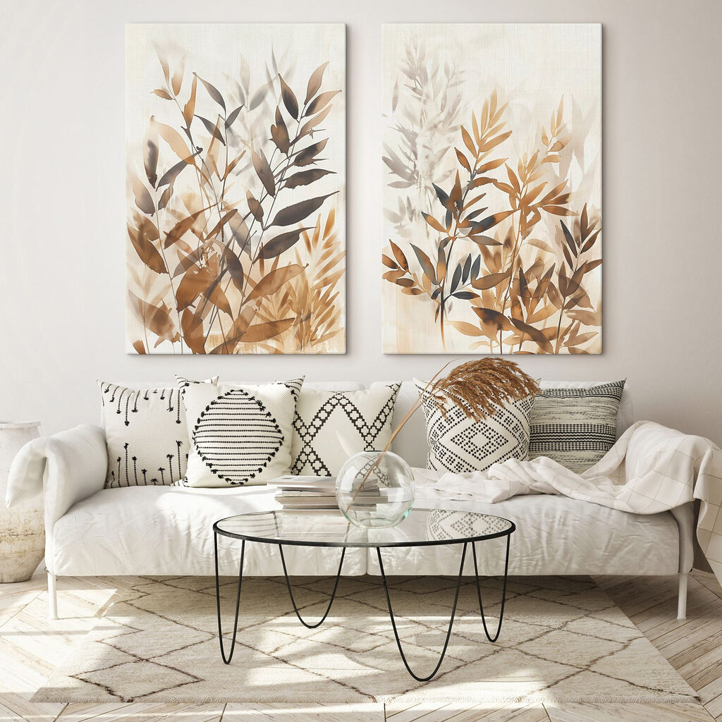 Soft botanical elegance in muted tones