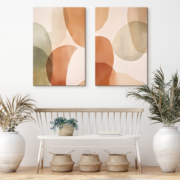 Soft shapes in warm colors blend