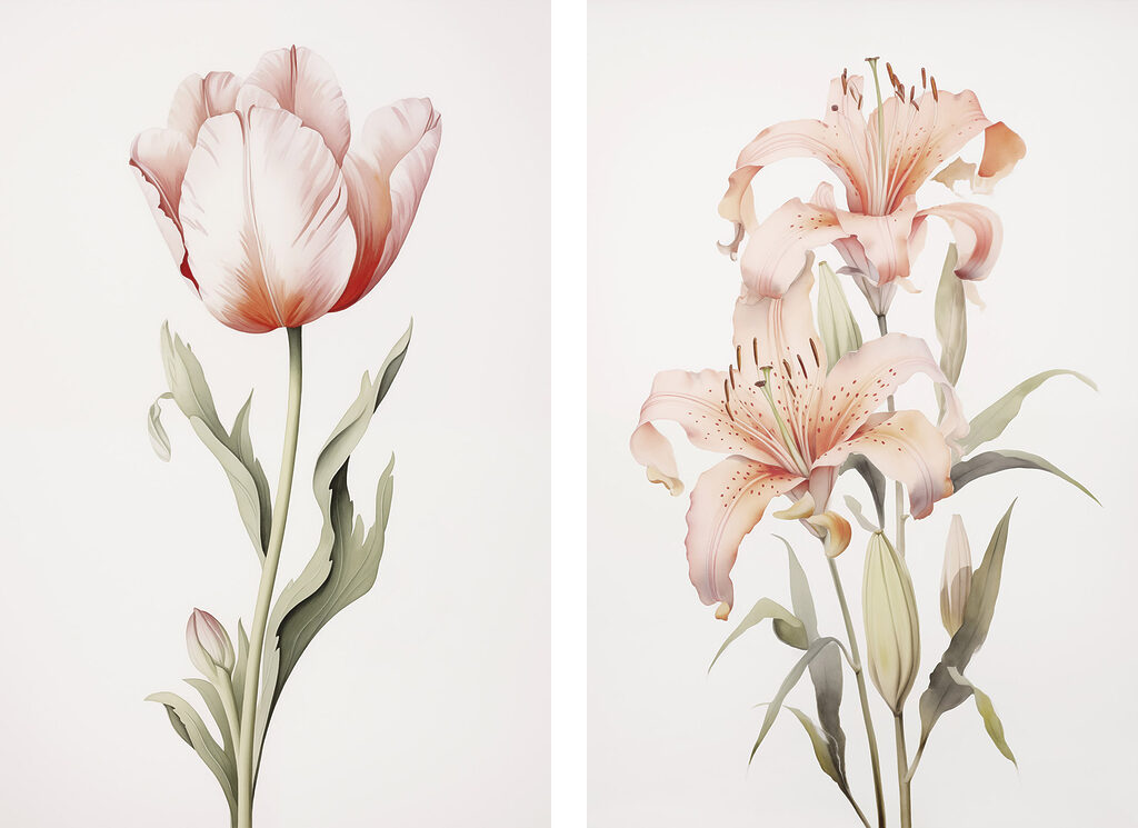 Delicate blossoms in soft hues
