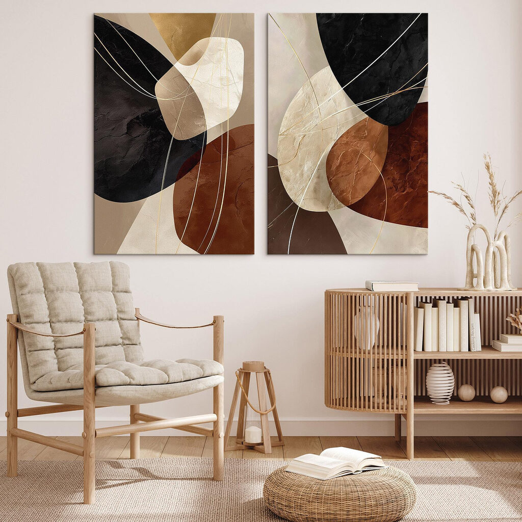 Abstract shapes in warm tones