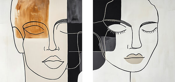 Painting of a woman's face Painting of a woman's face
