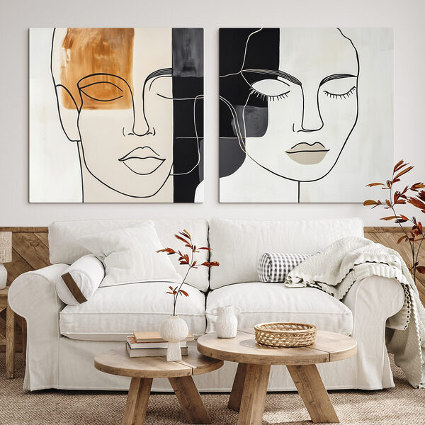 Painting of a woman's face Painting of a woman's face