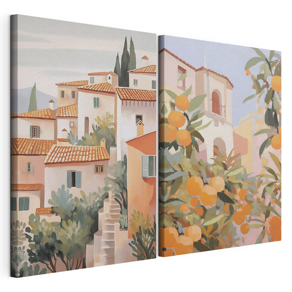 Painting of a city Painting of a city