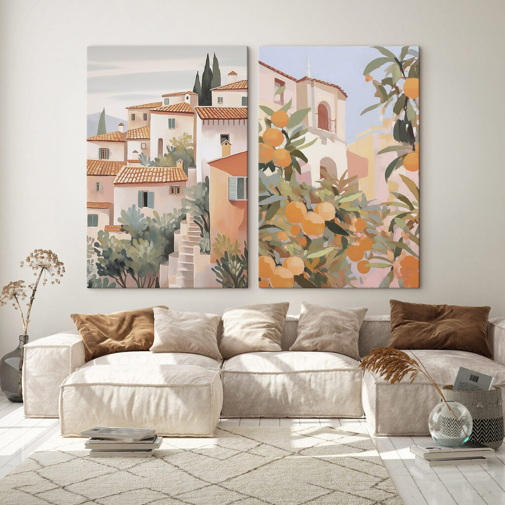 Painting of a city Painting of a city