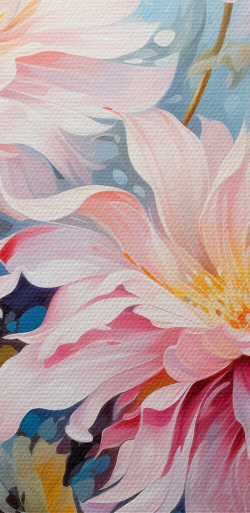 Painting of flowers on canvas Painting of flowers on canvas