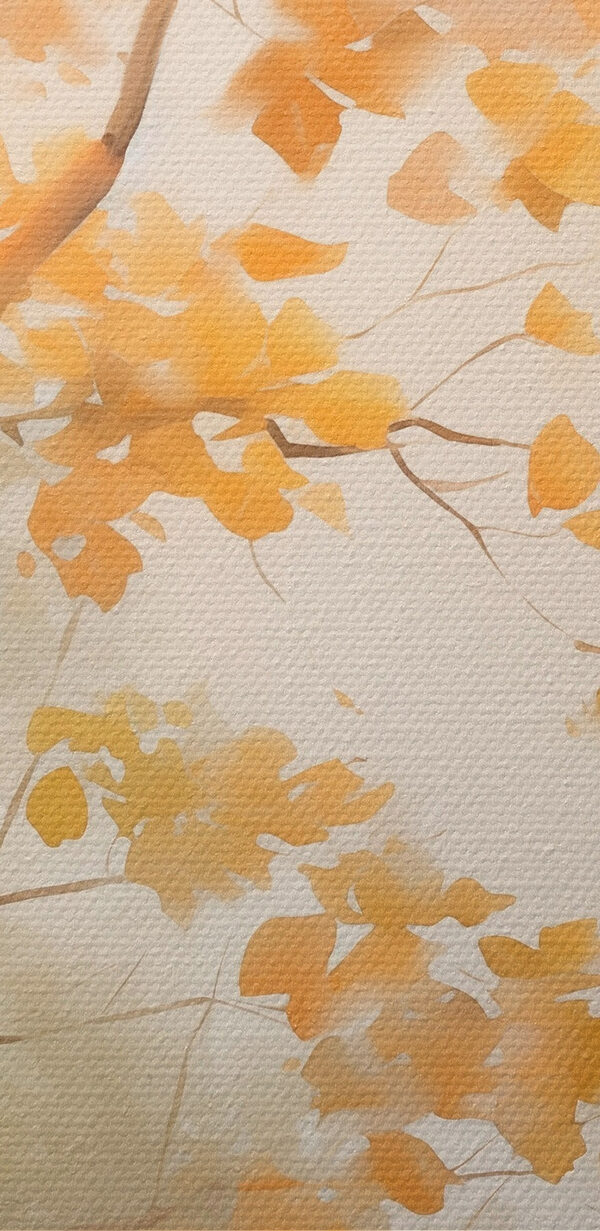 Painting of trees with yellow leaves Painting of trees with yellow leaves