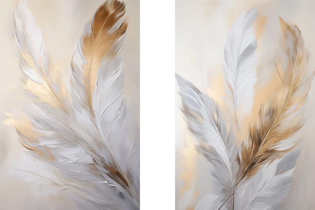 Delicate feathers in soft hues