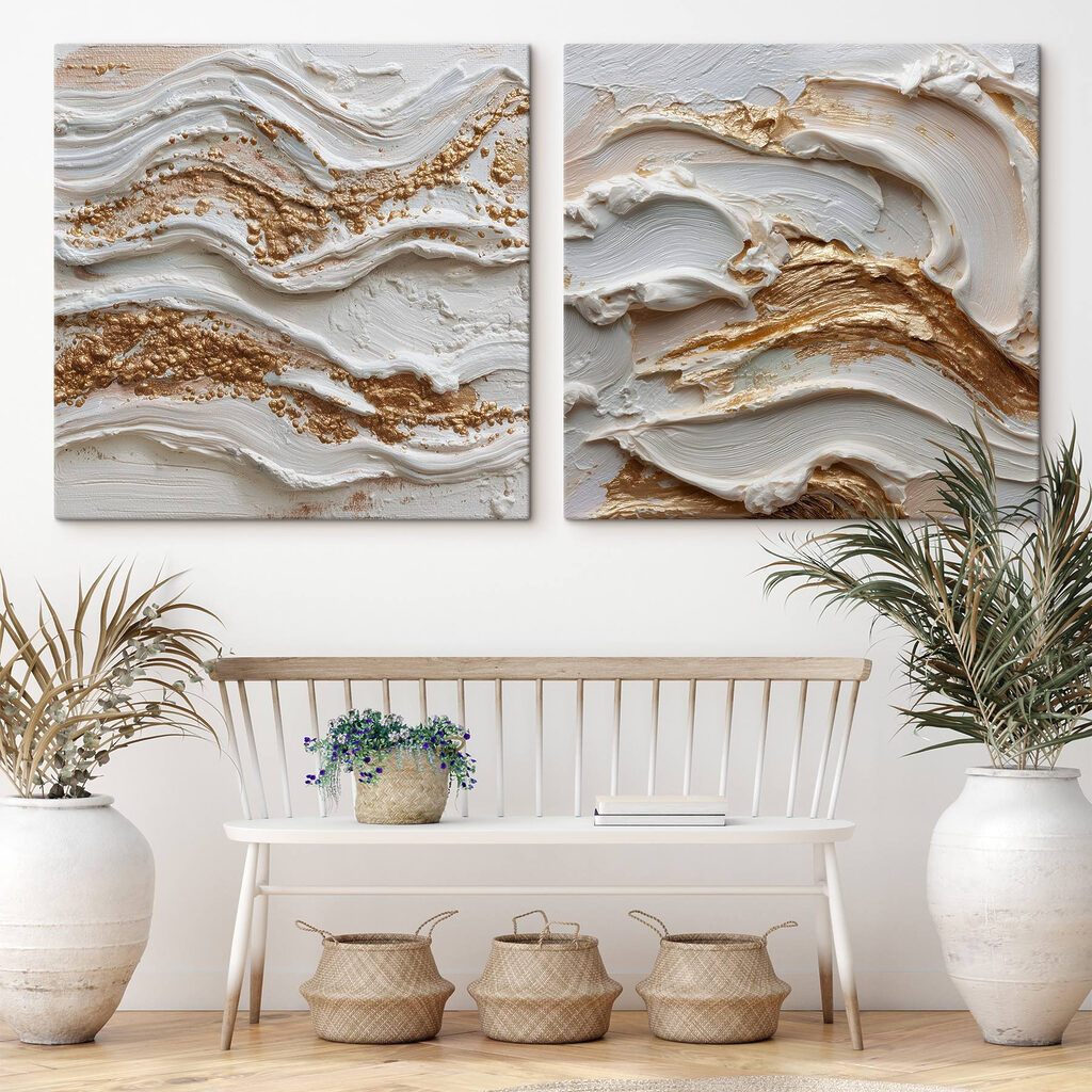 Textured waves of cream and color Textured waves of cream and color
