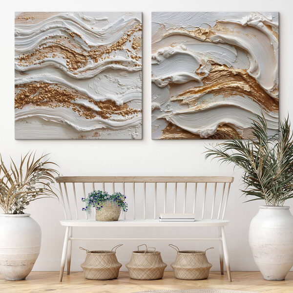 Textured waves of cream and color Textured waves of cream and color