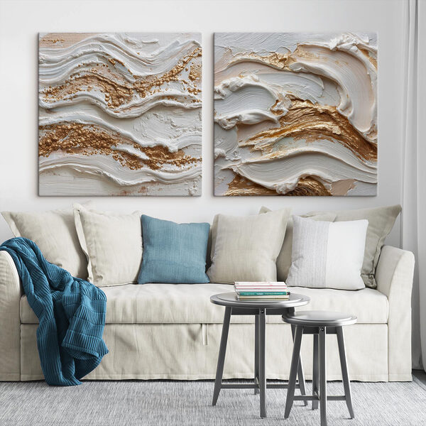 Textured waves of cream and color Textured waves of cream and color