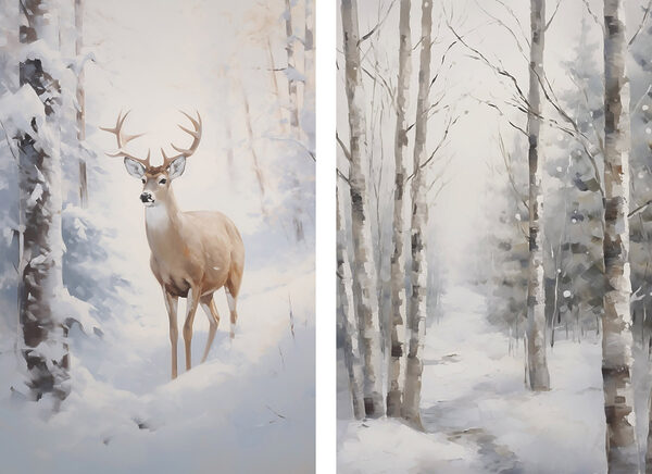 Deer in the snow Deer in the snow