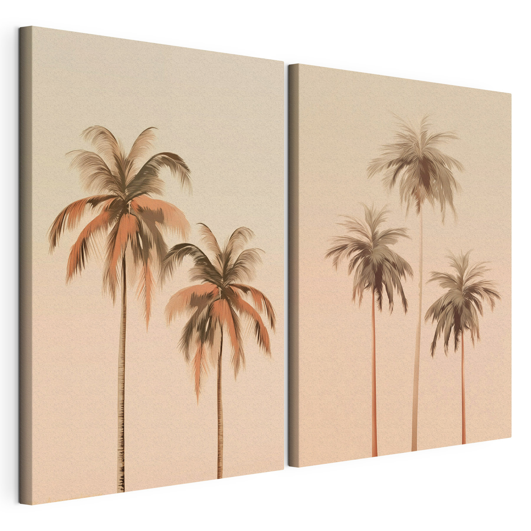 Palm trees on a pink background