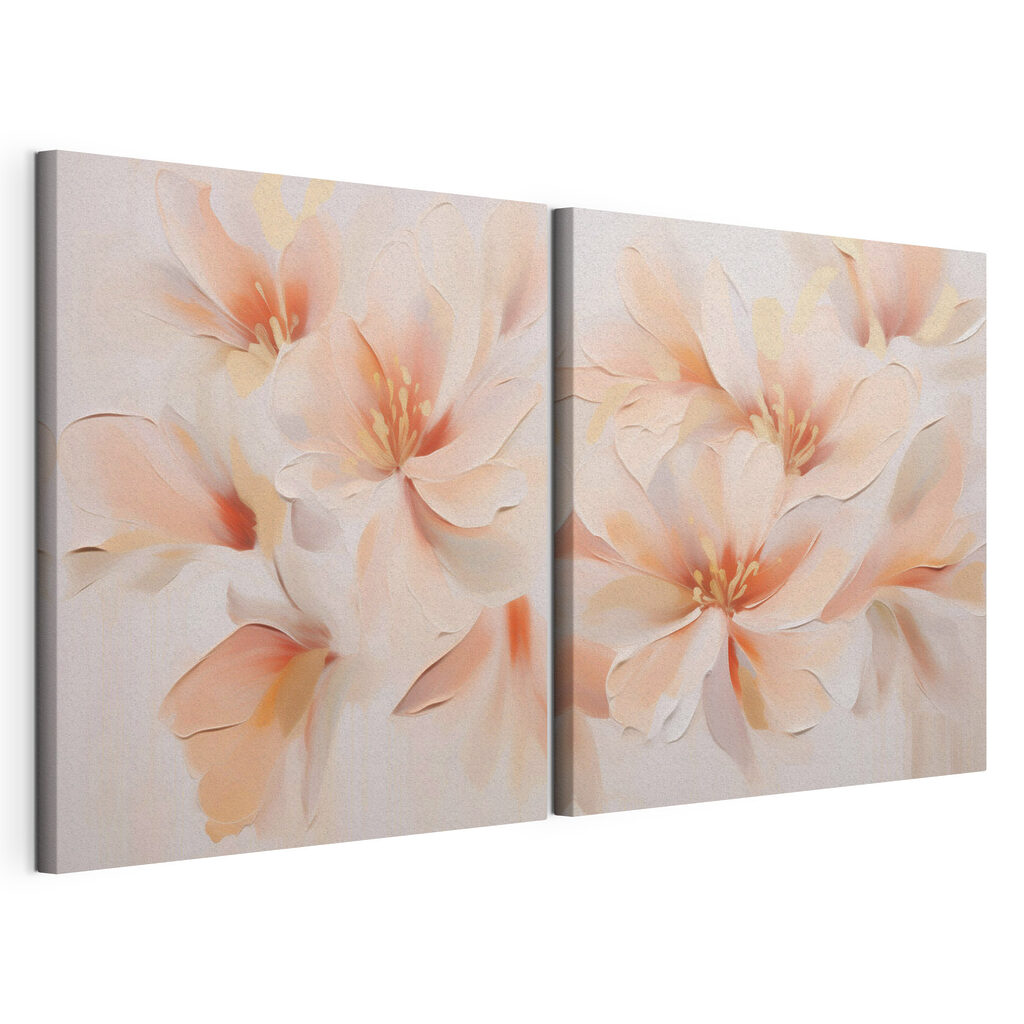 Painting of flowers on a wall Painting of flowers on a wall