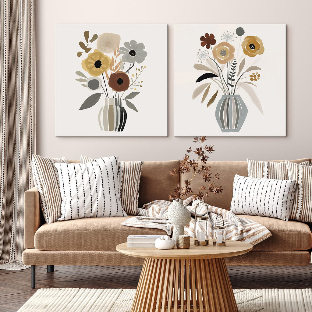 Painting of flowers in a vase
