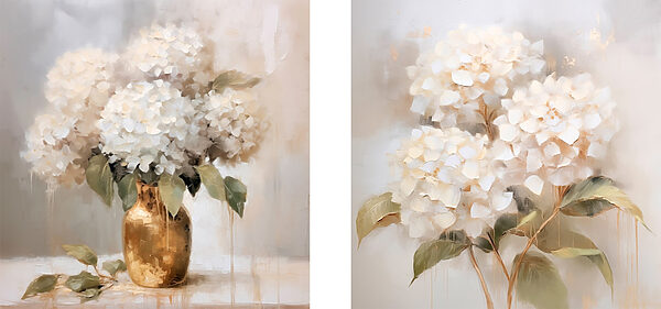 Painting of flowers in a vase Painting of flowers in a vase