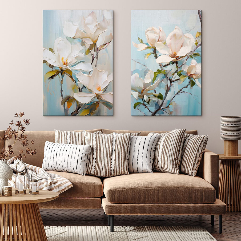 Painting of white flowers Painting of white flowers