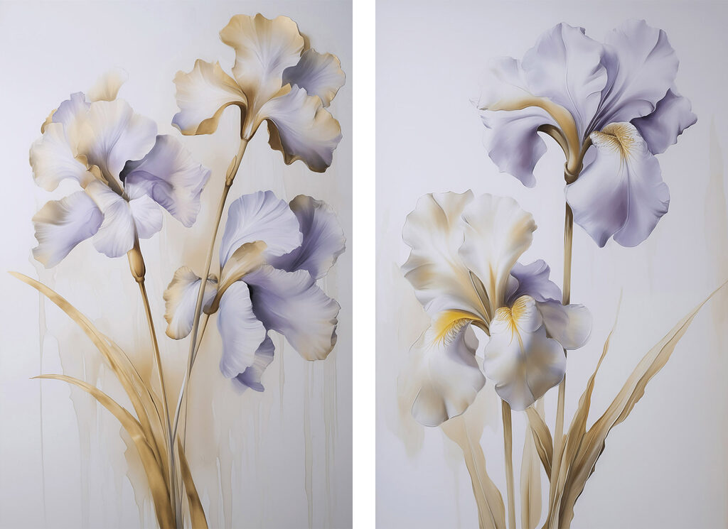 Painting of flowers on a wall Painting of flowers on a wall