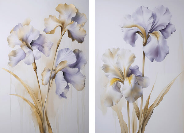 Painting of flowers on a wall Painting of flowers on a wall