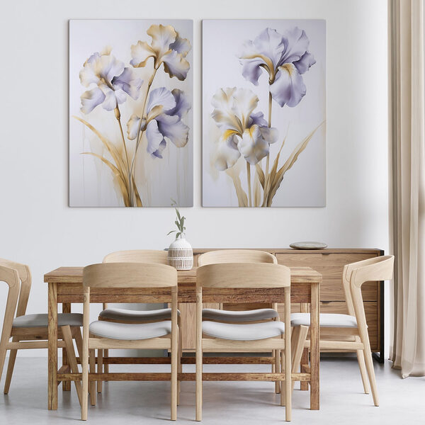 Painting of flowers on a wall Painting of flowers on a wall