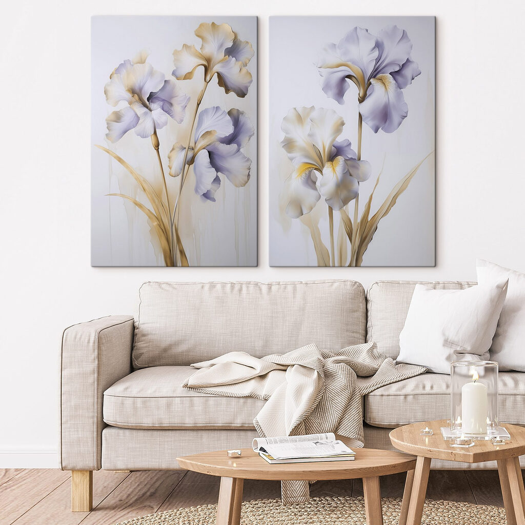Painting of flowers on a wall Painting of flowers on a wall