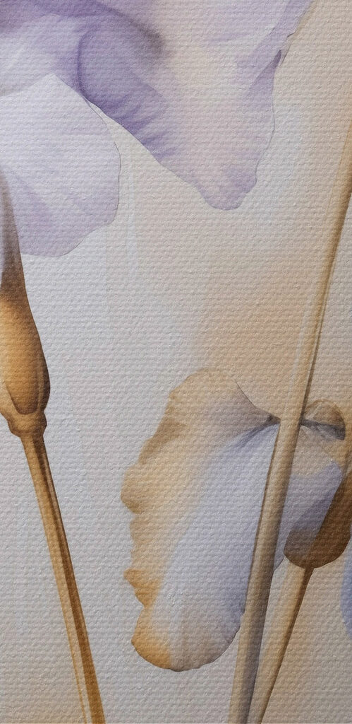 Painting of flowers on a wall Painting of flowers on a wall