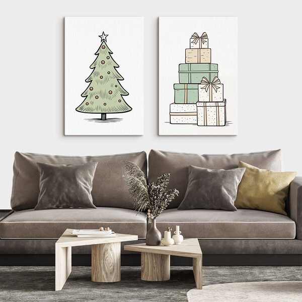 Christmas tree and presents