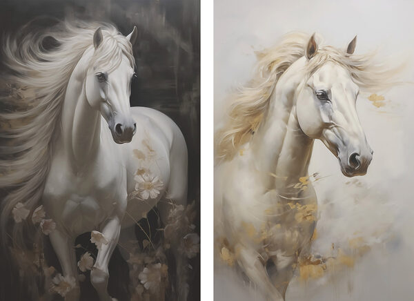 Painting of a white horse