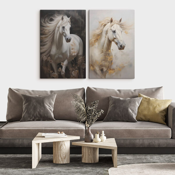 Painting of a white horse