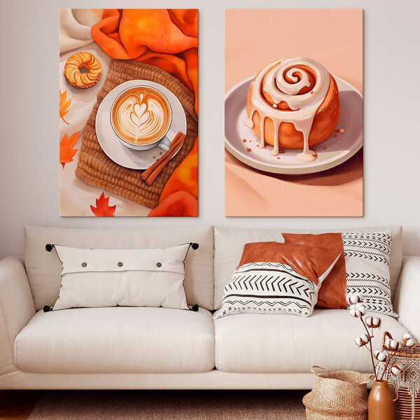 Cup of coffee and a cinnamon roll Cup of coffee and a cinnamon roll