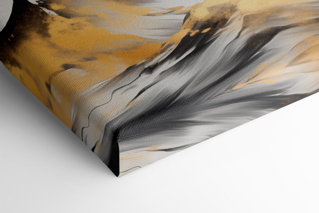 Painting of mountains and waves Painting of mountains and waves
