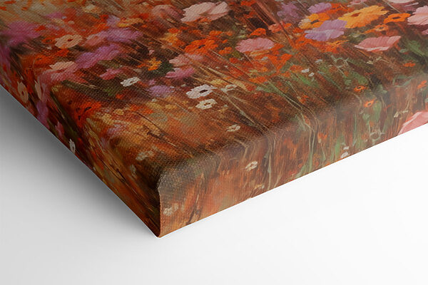 Painting of a landscape with flowers Painting of a landscape with flowers