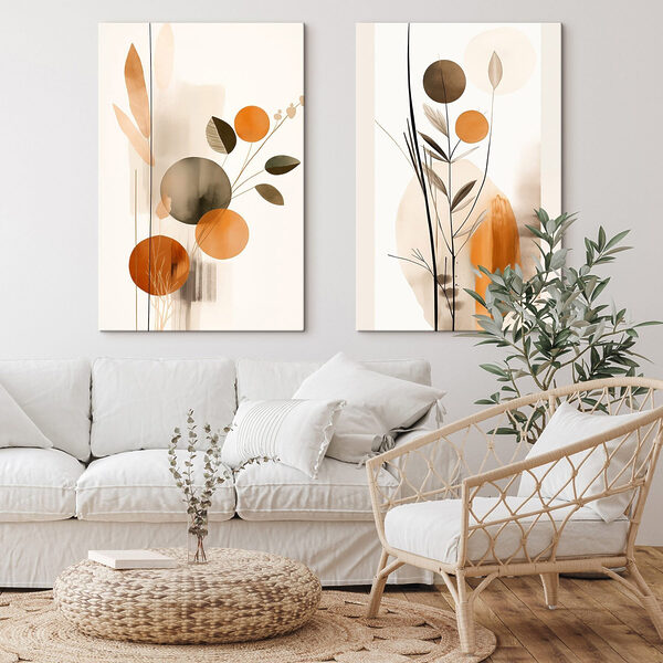 Abstract floral shapes in warm tones Abstract floral shapes in warm tones