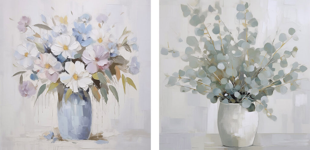 Painting of flowers in a vase Painting of flowers in a vase