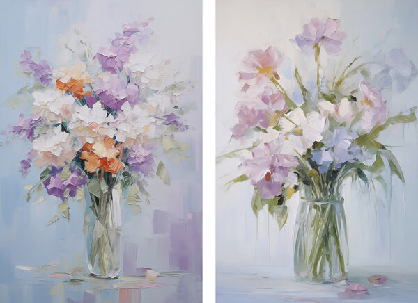 Painting of flowers in a vase Painting of flowers in a vase